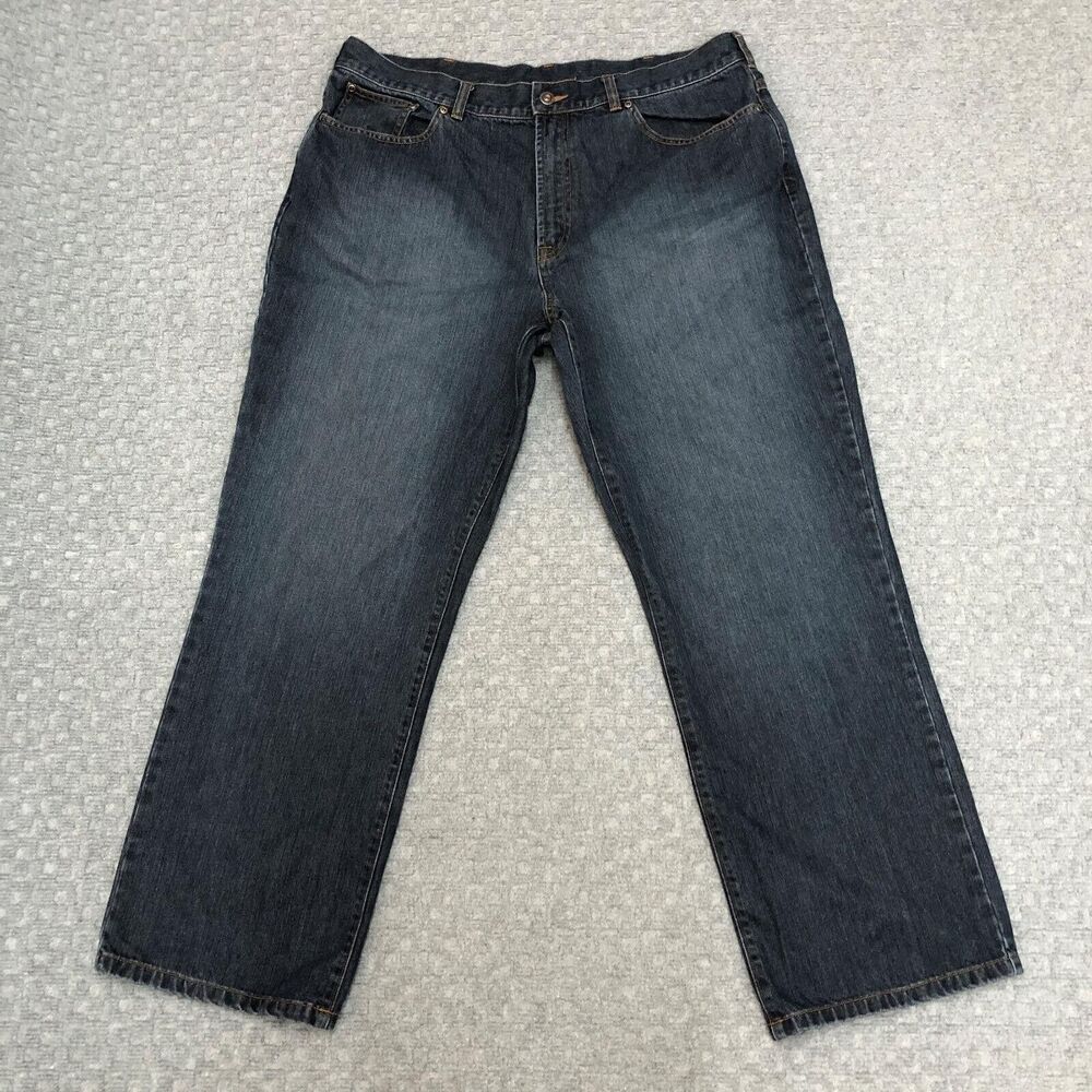 Duluth Trading Co Jeans Mens 40x32 Blue Dark Wash Straight Leg Relaxed Denim